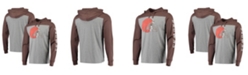 '47 Brand Men's Heathered Gray, Brown Cleveland Browns Franklin Wooster Long Sleeve Hoodie T-shirt